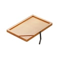 thumbnail image 2 of Sofa Armrest Tray Table | Wood Side Table Mini Coffee Table | Cell Phone Bracket Holder | Recessed Top | Card Diploma Rack | Secure Design | Beige | 13x8.66x0.78in | 1 Piece, 2 of 6