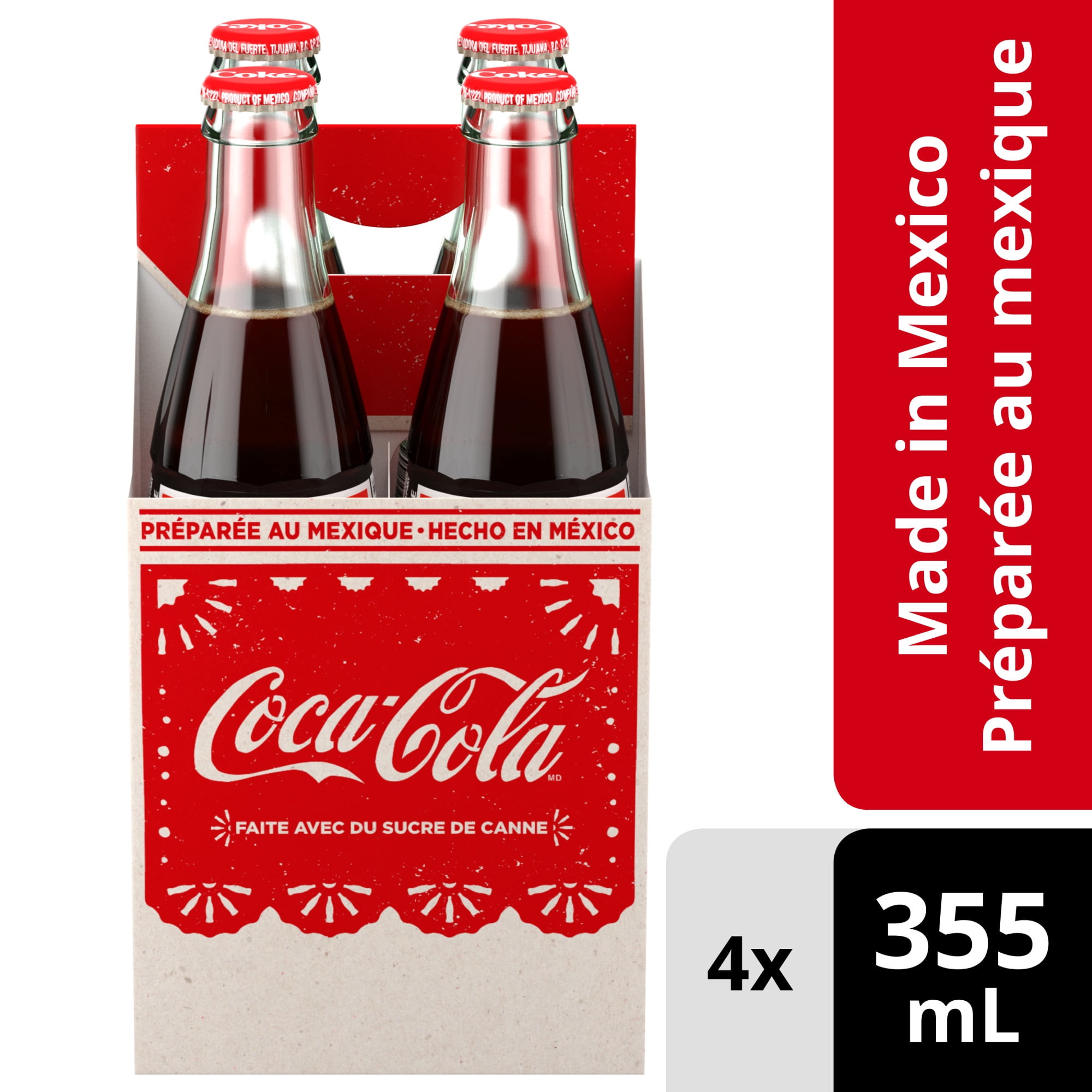 Coca-Cola du Mexique Glass Bouteilles, 355 mL, 4 Pack