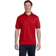 thumbnail image 3 of Hanes Cotton-Blend Men`s Jersey Polo, XL, Deep Red, 3 of 7