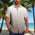 thumbnail image 2 of Pisexur T Shirts for Man , Chemise Décontractée pour Hommes Col Rabattu Mode Impression Dégradée Manches Courtes Bouton Café, 4TG Chemises de Golf Hommes & Chemises Hommes, 2 of 7