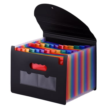 Anself Classeur Extensible Format A4 Lettre à 24 Pochettes avec Couverture, Couleur Arc-en-Ciel, 1 Unité