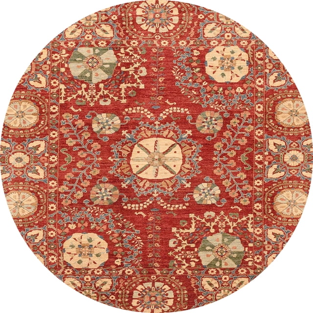 Ahgly Company Tapis Rond Abstrait Marron Sable Abstrait pour Intérieur, 3 Pieds Rond