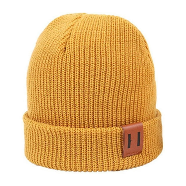 Winter Hat Children Adult Cap Thick Knitted Elastic Windproof Cozy Cold Resistant Solid Color Regular Fit Outdoor Beanie