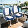 thumbnail image 4 of Costway 2-Pack Folding Boat Seats with Thick Sponge Padding Fixing Bolts Hinges Blue, 4 of 10