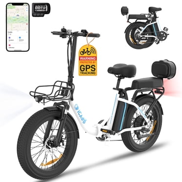 Gyrocopters iCaddy Foldable Electric Bike | UL 2849 | 15.6AH Battery | Up to 125 km PAS Range | Speed Up to 40 km/h | Cushioned Seat & Backrest | Front Basket | Foldable E bike