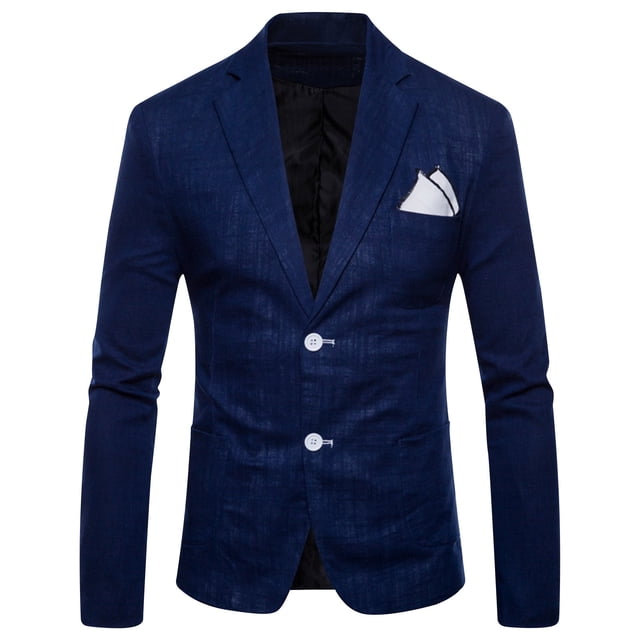 Birdeem Blazer for Men Mens Fashionable Casual Solid Color Single Rows Two Button Suit Jacket