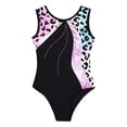 thumbnail image 3 of LiiYii Shiny Gymnastic Leotards For Girls Modern Ballet Dance Performance One Piece Outfit Pink Leopard 4, 3 of 5