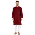 thumbnail image 1 of Atasi Ensemble Kurta Pyjama 2 Pcs pour Homme, Col Henley, Kurta Long Décontracté, 1 of 7