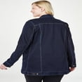 thumbnail image 3 of Woman Within Veste en Denim Extensible Longue Grande Taille Veste en Jean Surdimensionnée - 22 W Indigo, 3 of 6