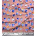 thumbnail image 1 of Soimoi Viscose Chiffon Fabric Spices & Tea Cup Watercolor Printed Fabric 1 Yard 42 Inch Wide, 1 of 3