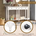 thumbnail image 4 of Newest Console Table Sofa Table Easy Assembly with Two Storage Drawers and Bottom Shelf for Living Room, Entryway (Ivory White), 4 of 9