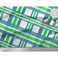 thumbnail image 2 of Soimoi Green Crepe Silk Fabric Gingham Check Printed Fabric 1 Yard 42 Inch Wide, 2 of 5