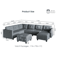 thumbnail image 2 of LLappuil Modular Sectional Sofa, 8 Seat Modular Sectional Sofa with Storage, Velvet Waterproof Anti-Scratch Sofa for Living Room, 2 of 8
