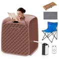 thumbnail image 1 of Costway Sauna à Vapeur Portable avec Température Réglable à 9 Vitesses et Boîte à Herbes Café, 1 of 9