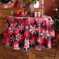 thumbnail image 4 of Christmas Tablecloth Round, Plaid Table Cloth with Snowflake Decorations, Heavy Weight & Spillproof Table Cover for Dining, Party & Holidays (Snow Patterns, Round, 60 Inch), 4 of 6