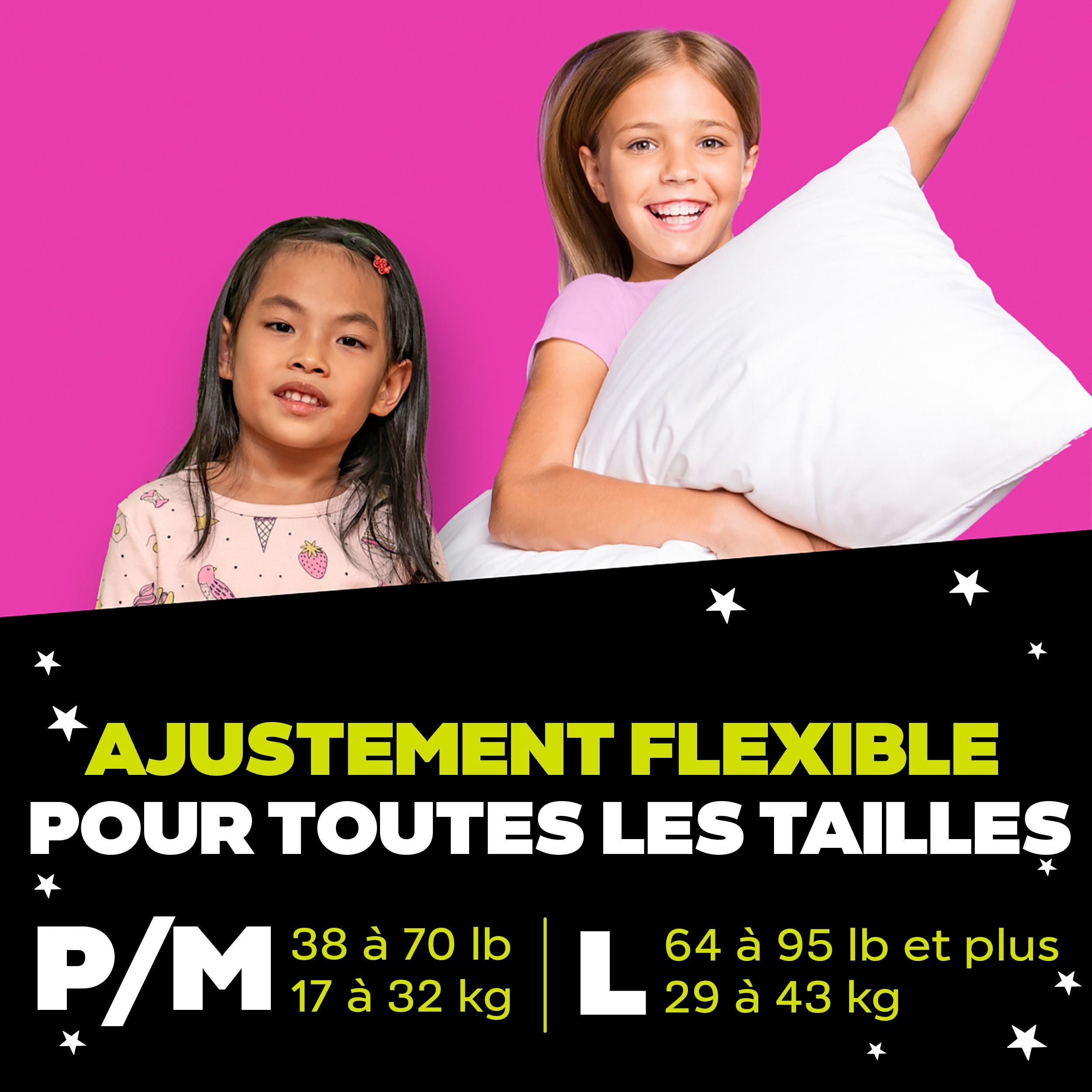 Sous-vêtements de nuit pour l’énurésie Ninjamas pour filles, taille P/M (17 à [38 à 70 lb])