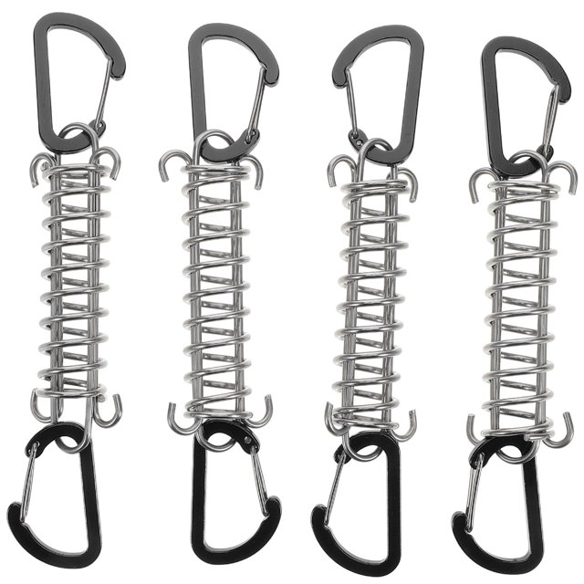 KAKOWELY 4 Pcs Ressort Amortisseur Ressort Boucle de Randonnée Fournitures de Tente Ressorts de Tension avec Crochets Boucle en Corde Multifonction Boucle en Corde Portable,5.83x"X1.18"X0.98 Pouces