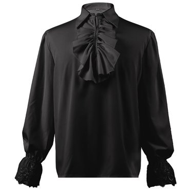 FhsagQ Hauts Garçons Chemises Taille 10-12 Noir Chemise Garçon Tout-Petit Renaissance à Lacets Écossais Jacobite Classique Hauts Garçons Chemises de Noël Taille 8-10 Chemises Garçons Taille 6 Noir 8-9 Ans