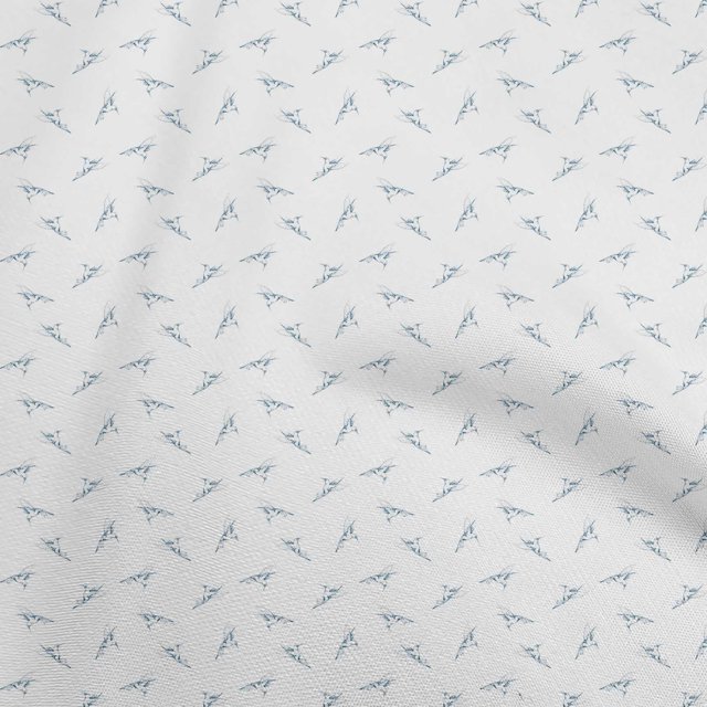 oneOone Silk Tabby Medium Blue Fabric Bird Craft Projects Decor Fabric Printed By The Yard 42 Inch Wide