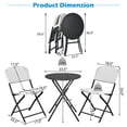 thumbnail image 4 of Costway 3PCS Patio Rattan Bistro Set Folding Table Chairs Garden Deck, 4 of 10