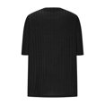thumbnail image 4 of Plebaso Hauts en Tricot d'Été pour Femmes à Manches Mi-Longues, Hauts Décontractés de Printemps, Col Rond, Chemisiers Unis Amples pour Femmes, 4 of 5