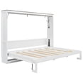 thumbnail image 4 of Euroco Wood Queen Size Murphy Bed with Storage Cabinets and LED Light, White, 4 of 14