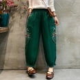 thumbnail image 5 of Simua Women's Harem Pants, Vintage Lace Embroidered Patchwork High Waist Ruffle Trousers with Pockets, 5 of 5