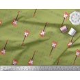 thumbnail image 2 of Soimoi Green Cotton Jersey Fabric Notes & Guitar Musical Instrument Printed Craft Fabric by the Yard 58 Inch Wide, 2 of 5