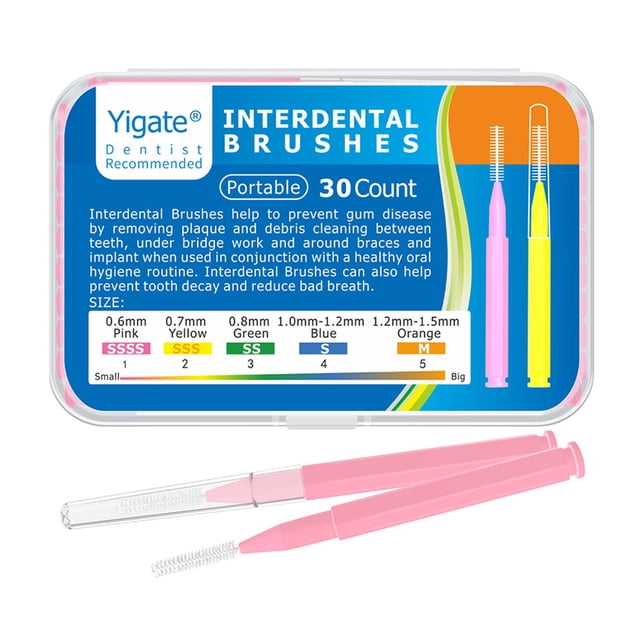 30pcs Toothpick Interdental Brushes I Shape Tooth Flossing Head Oral Hygiene Brush Optional Sizes