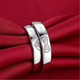 thumbnail image 3 of Bagues de Promesse Cœur Uniques pour Elle Ses Fiançailles Alliance Saint-Valentin, 3 of 5