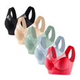 thumbnail image 1 of Pisexur 5PC Womens Bras No Underwire Full Coverage Front Closure Everyday Bras Set Solid Color Oversized Push Up Bra Comfort Seamless Nursing Bras for Breastfeeding Plus Size Bras, 1 of 2