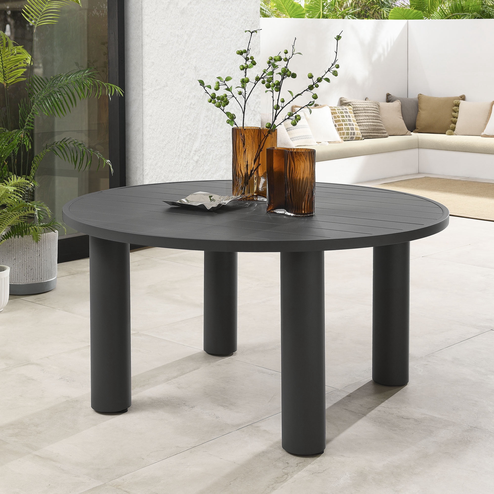 Modway Dining Table in Graphite Patio Furniture