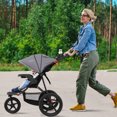 thumbnail image 2 of Poussette de Jogging Babyjoy Pliable avec Auvent Ajustable, Plateau Détachable, Porte-Gobelets, Gris, 2 of 10