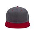 thumbnail image 2 of Top Headwear Flat Bill Adjustable Snapback Cap - Charcoal/Red, 2 of 2
