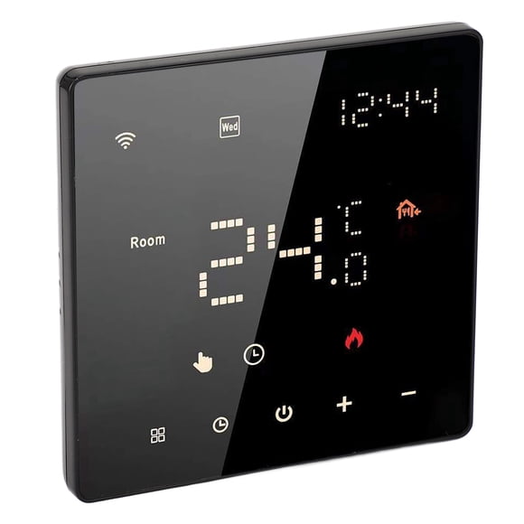 Home Thermostat Smart APP Control Digital Touch Screen Indoor Temperature Controller Easy DIY Works Install 7 Day Schedule Black 100-250VAC