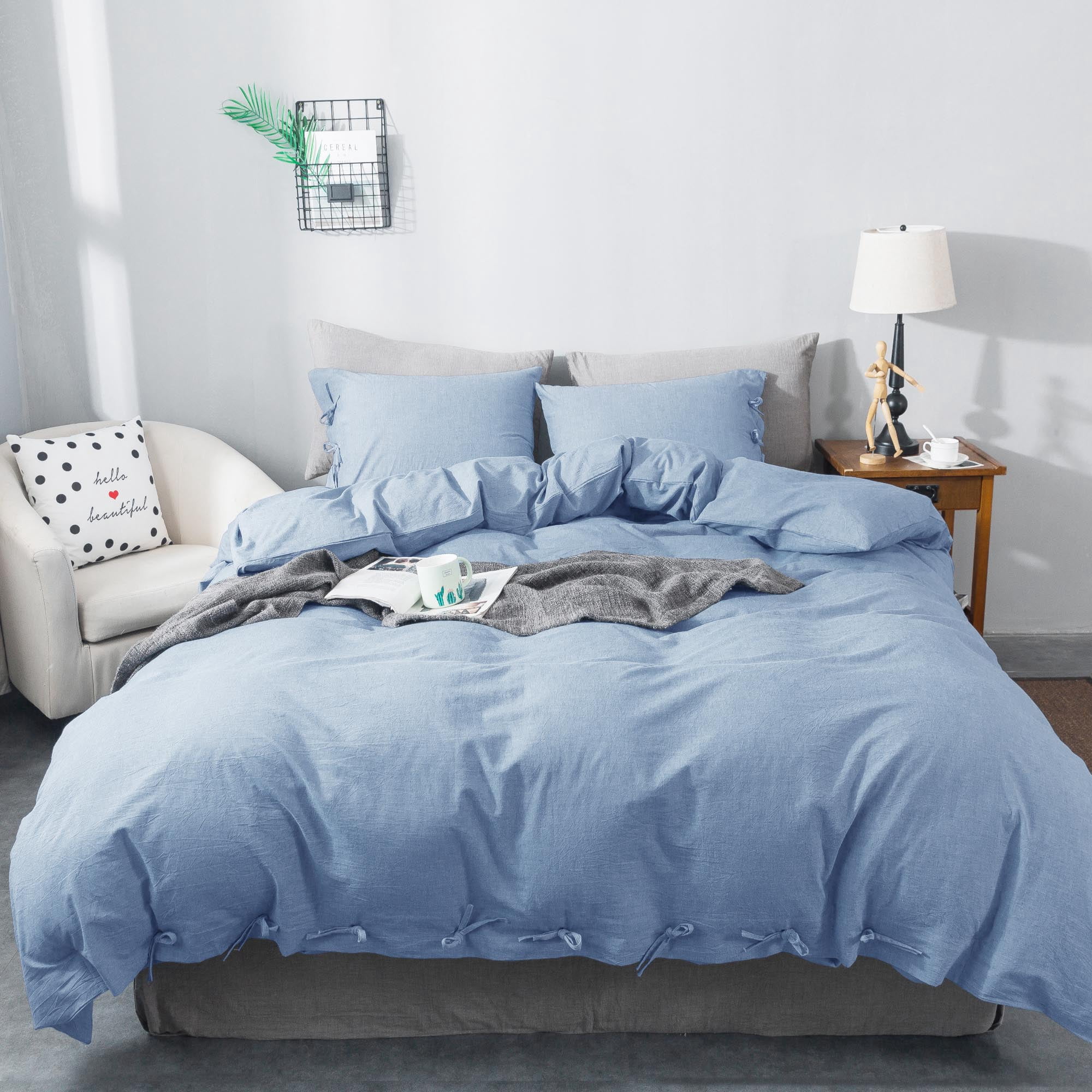 Ensemble de Housse de Couette 100 % Coton pour Toutes les Saisons