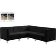 thumbnail image 3 of Meridian Furniture Alina Black Velvet Modular Sectional, 3 of 19