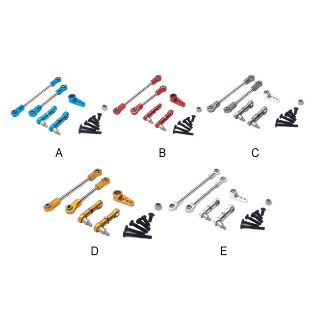 mmirethe Steering Link Rod Pull Rods Servo Links Linkage 28T Servo Arm For 1/28 Wltoys K969 Pull Rods Metal Upgrade Adjustable gold 1Set