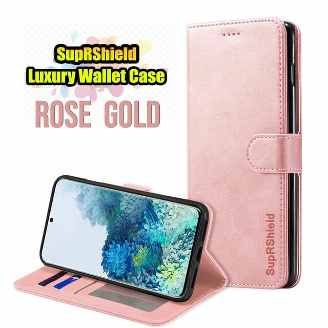 Samsung Galaxy S23 Ultra 5G Étui Smart View Supershield Portefeuille à Rabat - Or Rose