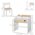 thumbnail image 3 of Qaba Ensemble Bureau et Chaise pour Enfants avec Tiroir Coulissant de Rangement pour 6-10 Ans, 3 of 10