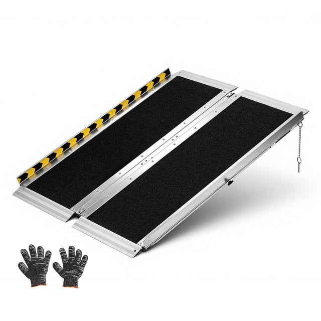 KFFKFF Rampe Portable pour Fauteuil Roulant, 3 Pi, Rampe Pliante Antidérapante en Aluminium pour Handicap pour Fauteuil Roulant, Capacité de 800 Lb, Rampes de Seuil de Porte pour Marches de Maison, Escaliers, Entrée, Seuil