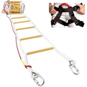 ISOP Rope Ladder Fire Escape 3-4 Story Homes | Rapid Deployment Safety Rope Ladder | Rescue Rope Ladder with Safety Cord | Climbing Ladder 10m / 32 ft