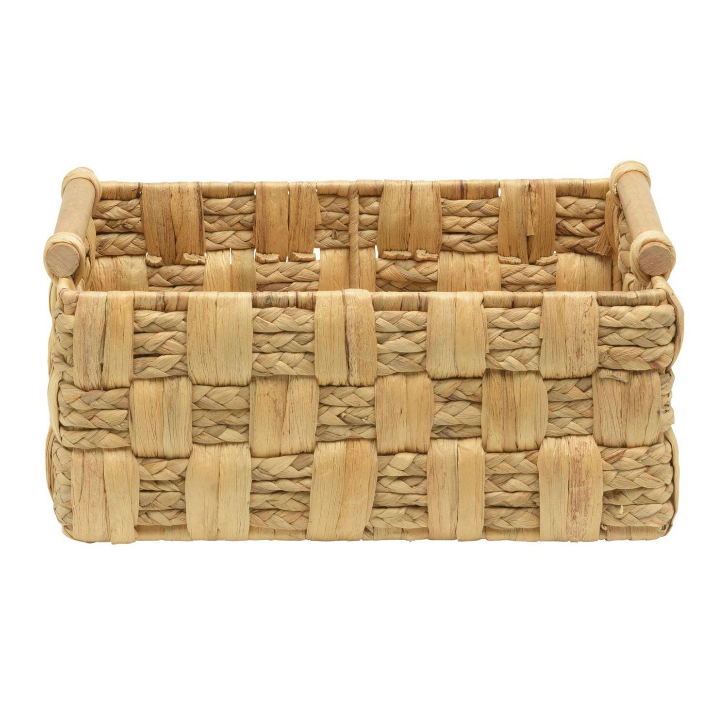 Zenna Home Panier de rangement tissé jacinthe d'eau et feuilles naturelles