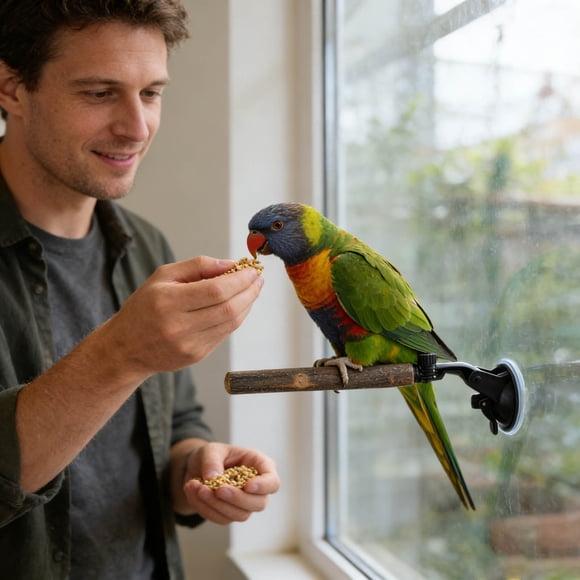 Creatine Natural Wooden Bird Stand For Parrots And Birds With Multiple Activity Stations And Chew(3 Styles Size)