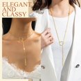 thumbnail image 3 of ORUYROP Collier Chic en Y pour Femmes, Collier Ras du Cou en Acier Inoxydable/plaqué Or/noir, Boîte Cadeau, 3 of 7