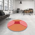thumbnail image 4 of Ahgly Company Tapis de Zone Carré Lavable en Machine Rouge Rubis Transitionnel, 6 Pieds Carré, 4 of 7