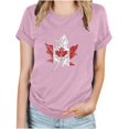 thumbnail image 1 of TopLLC Tenues du 4 Juillet pour Femmes Hauts d'Été pour Femmes, Hauts d'Été pour Femmes T-Shirt d'Été Basique à Manches Courtes Décontracté pour Femmes Blouse à Imprimé Feuille d'Érable de la Fête du Canada T-Shirt à Col Rond, 1 of 3