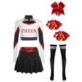 thumbnail image 3 of Yhong Womens Cheerleading Costume 5PCS Cheer Uniform High School Cheer Leader Fancy Dress Outfits Red S, 3 of 6