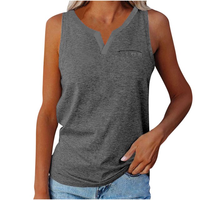 Birdeem T-Shirt Sans Manches à Col en V Mode Décontractée pour Femmes