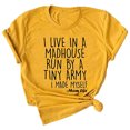 thumbnail image 1 of B91xZ Tunique Femme Manches Courtes Henley Chemise Décontractée Boutonnée Tunique, Jaune m, 1 of 5